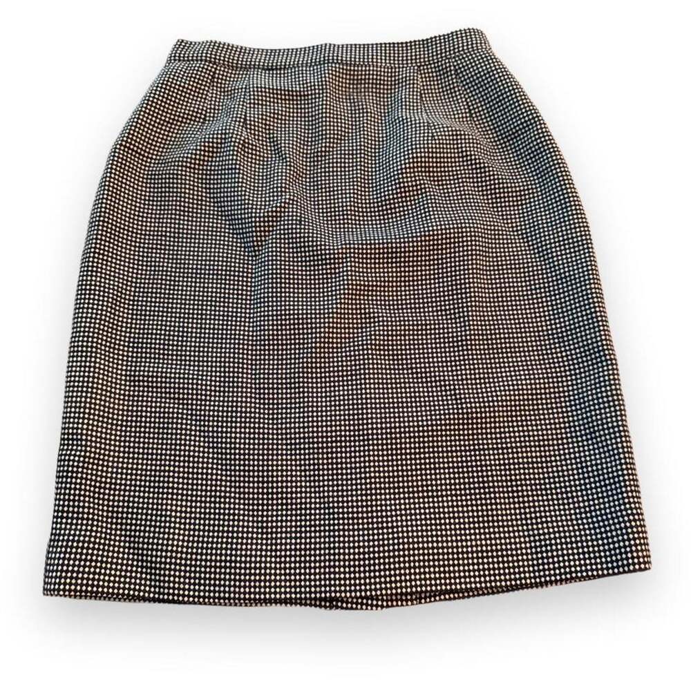 Vintage Gianni Sport Houndstooth Pencil Skirt Made in USA Lined Back Vent Size 6